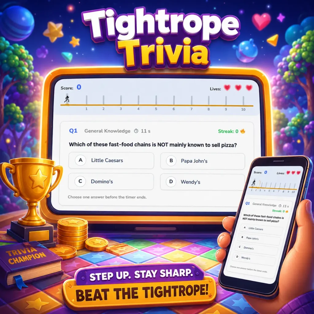 Tightrope trivia challenge preview